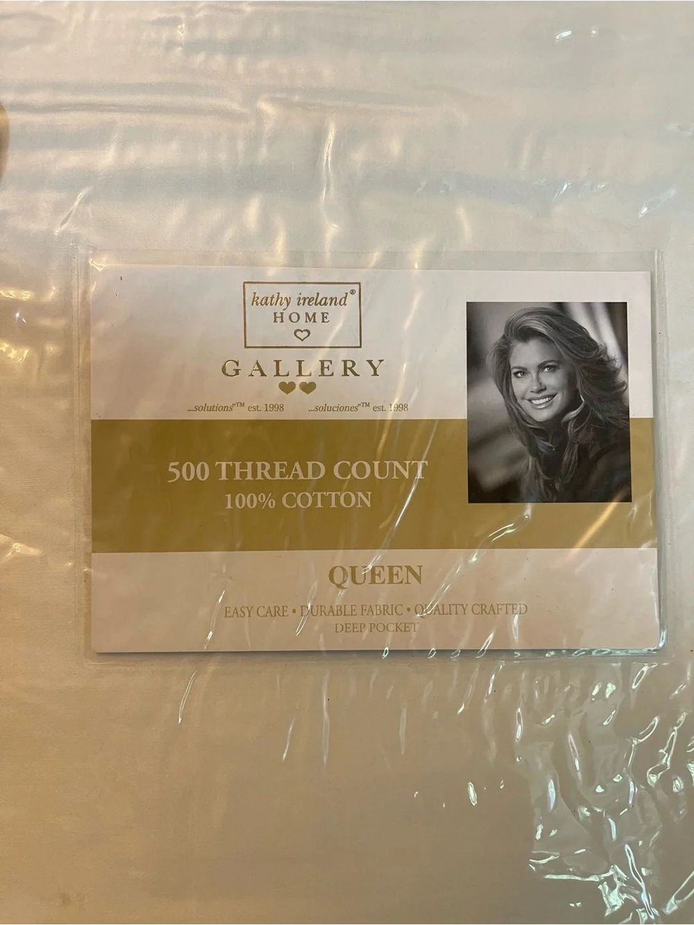 kathy ireland Cream 500 Thread Count Cotton Queen Sheet Set